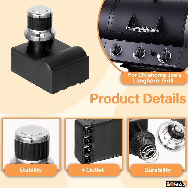 BQMAX Grill Igniter Kit for Oklahoma Joe's Longhorn Combo 3 Burner Charcoal/Gas Smoker Grill 15202029 18202083 16202046 14201767, 4 Outlet Tact Push Button Grill Igniter for Oklahoma Joes Longhorn - Image 3